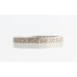 A diamond full eternity ring, set with eight-cut diamonds, unmarked white metal, ring size R½.