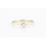 A diamond solitaire ring, set with a round brilliant cut diamond, measuring approx. 0.09ct,
