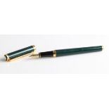 A dark green Montblanc Noblesse Oblige fountain pen, nib stamped 585 14K/ct.