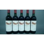 5 x bottles Chateau Soutard 1985.