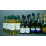 24 x bottles assorted Tesco White Wines.