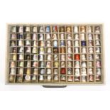 Modern thimbles - mostly ceramic but a few enamel, 200+ in fitted drawers