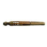 A late 18th Century English wooden knitting stick, probably Welsh, of square tapering section with