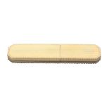 A fine early 19th Century ivory needle case of cut corner rectangular form, reeded decoration within