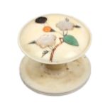 A rare 19th Century Japanese shibayama waxer, one domed end inlaid in pearl and other materials with