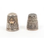 Two English silver Royal commemorative thimbles, comprising an example for the coronation of