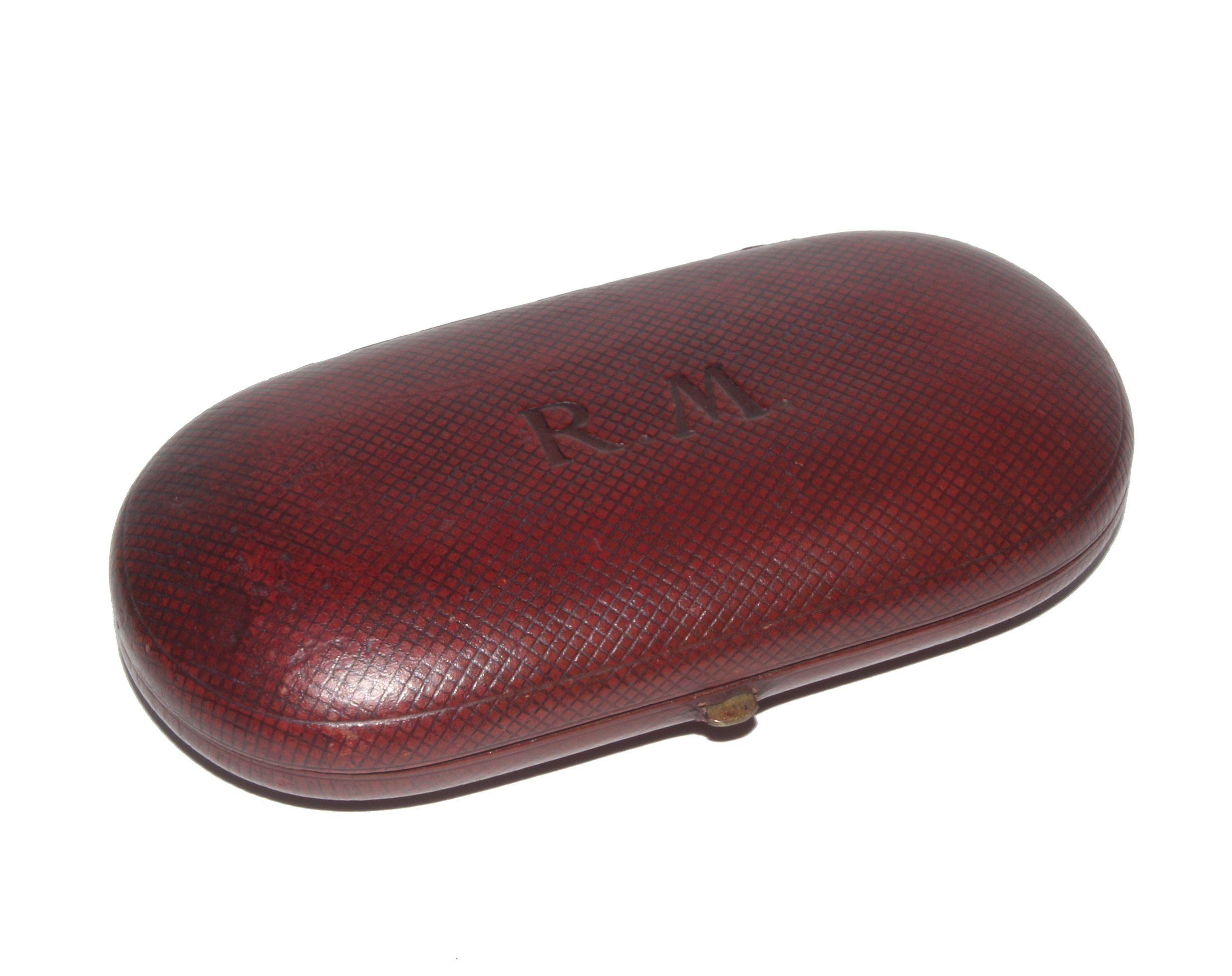 A continental leather cased etui, in diced red leather of rounded end rectangular form the lid - Bild 2 aus 2