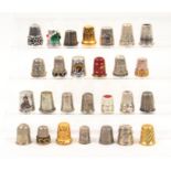 Twenty-seven white metal and other continental thimbles various (27)