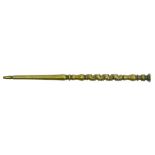 An 18th Century brass spindle form knitting stick, probably Dutch, 18.5cm