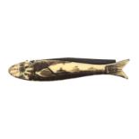 A fish from Stanhope folding pocket knife, (six views - Memory of Margate), the scales decorated