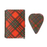 Tartan Ware - sewing - two pieces comprising a needlebook (MacGregor), 7.6cm, and a heart shaped pin