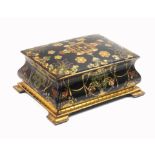 An attractive and well fitted papier mache sewing box by Jennings and Bettridge, circa 1840, the