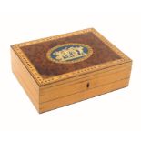 An attractive George III whitewood sewing box, with fitted interior, of rectangular form, the