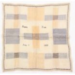 A good early 19th Century darning sampler, unmounted, the colours fresh, by 'Hannah Frost, Aged 9,