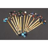 Lace bobbins - thirteen turned bone examples spot decorated with boys names comprising John/James/