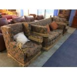 A Knoll three seater settee and pair of armchairs