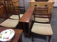 A G Plan teak dining table and four chairs