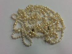 Seed pearl necklace and bracelet