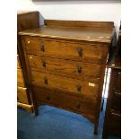 Oak chest of drawers and a dressing chest