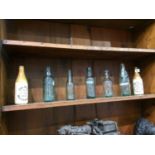 Five glass bottles including; A and W Wells, Cambridge Soda Water Works, John Martin, Edwin Short,