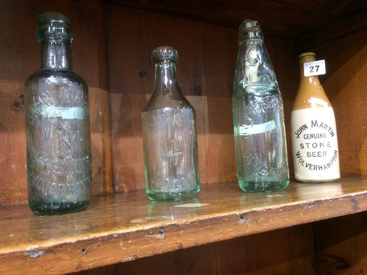 Five glass bottles including; A and W Wells, Cambridge Soda Water Works, John Martin, Edwin Short, - Image 3 of 3