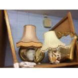 Masons table lamp and one other and various mirrors