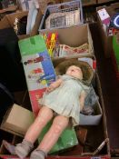 Comics, dolls etc. in three boxes