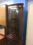 Reproduction mahogany corner cabinet