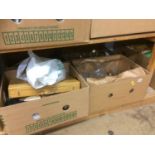 Four boxes of glassware and assorted items