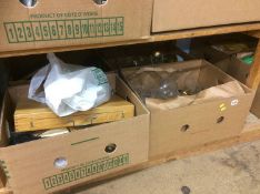 Four boxes of glassware and assorted items