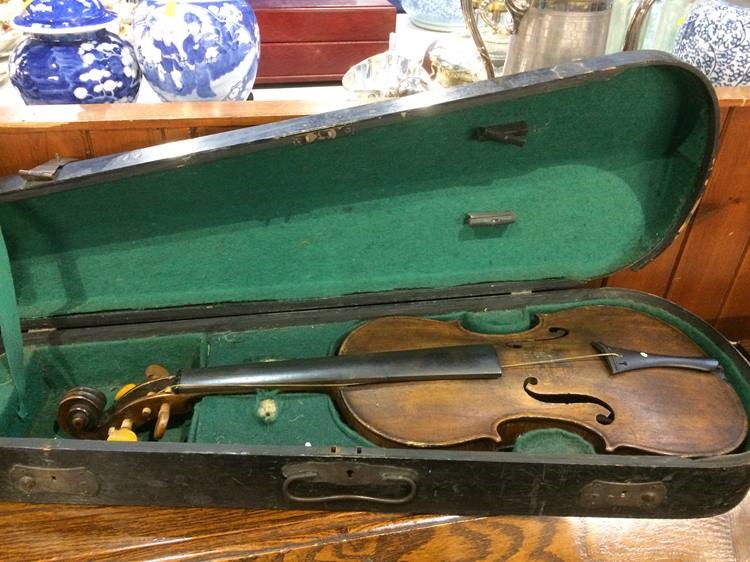 Violin in coffin case