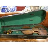 Violin in coffin case