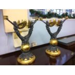 Pair of gilded candelabra