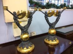 Pair of gilded candelabra