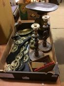 Tray assorted including horse brasses