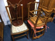 Three Edwardian chairs etc.