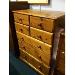 Pine chest of drawers