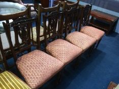 Set of four Edwardian walnut chairs