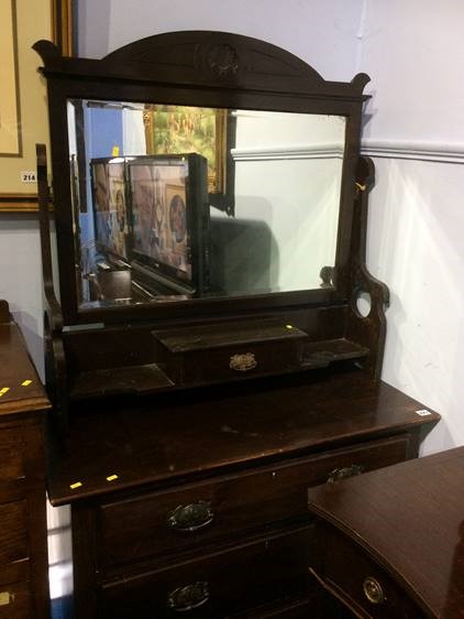 Oak chest of drawers and a dressing chest - Image 2 of 2