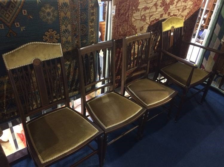 Four Edwardian chairs