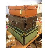 Two suitcases and a trunk