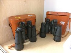 Two pairs of binoculars; Carlton 7x50 and Hilka 10x50