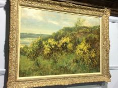 John Falconar Slater (1857 -1937), oil on board, signed, 'Gorse at Whitley Bay', 55 x 79cm