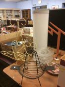 60's lamp, magazine rack, taza's etc.