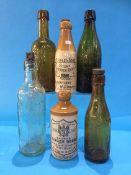 Four glass bottles; Jessop and Forster Durham, Cameron West Hartlepool, Nimmo and Son Castle Eden,