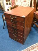 A set of Office filing drawers with seven drawers. 36cm wide