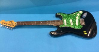 A Fender Stratocaster guitar, made in USA, serial number N2 65378