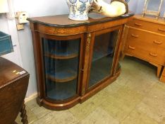 A Victorian walnut credenza with inlay, stringing and gilded mounts