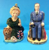 Two Lady Grace china figure groups, 'William and Catherine' and 'Britannia Thatcher'