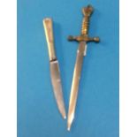 A Kriegsmarine letter opener, together with a butter knife